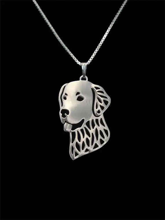 New Cute Tiny Golden Retriever Pendant & Chain !