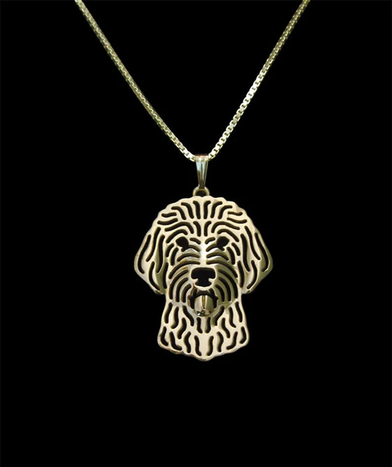 New Cute Golden Doodle Pendant & Chain !