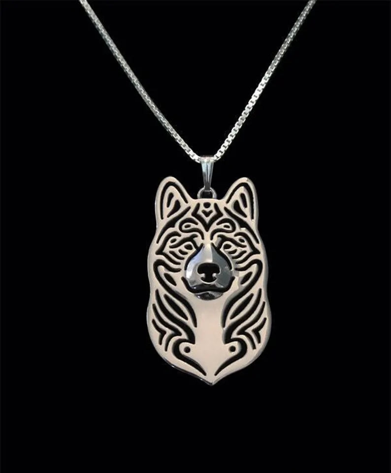 New Cute American Akita Pendant & Chain !