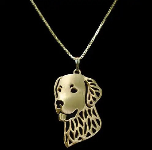 New Cute Tiny Golden Retriever Pendant & Chain !